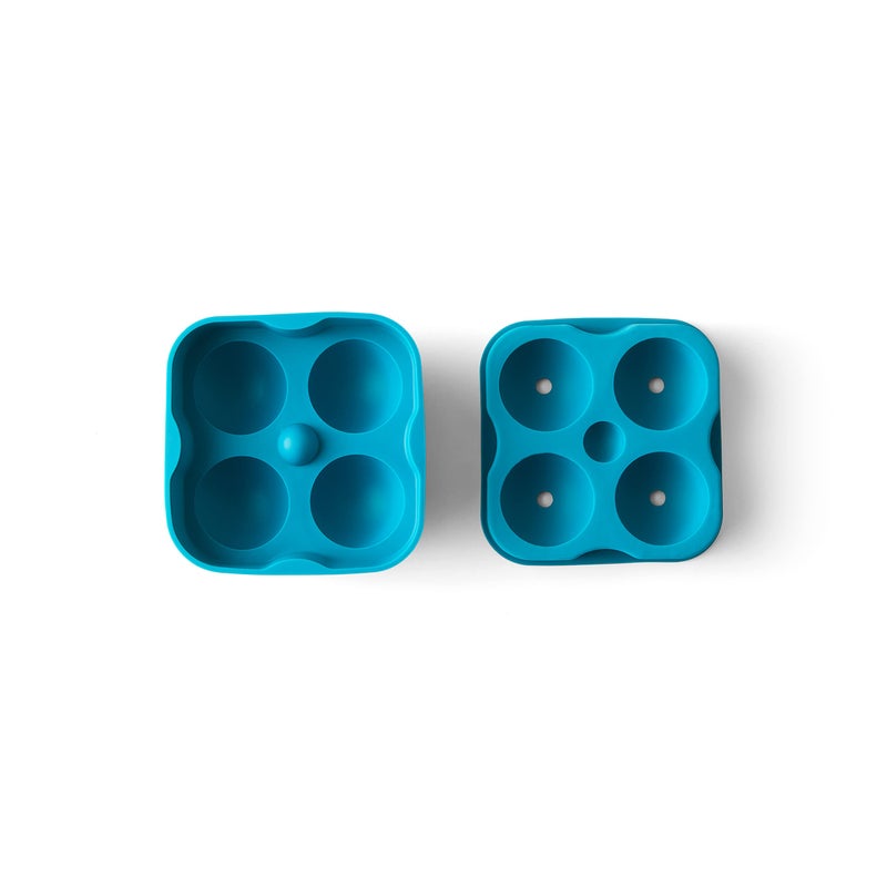 Houdini Large Sphere Ice Tray Mold, Makes Four Ice Balls, Blue - Image 2